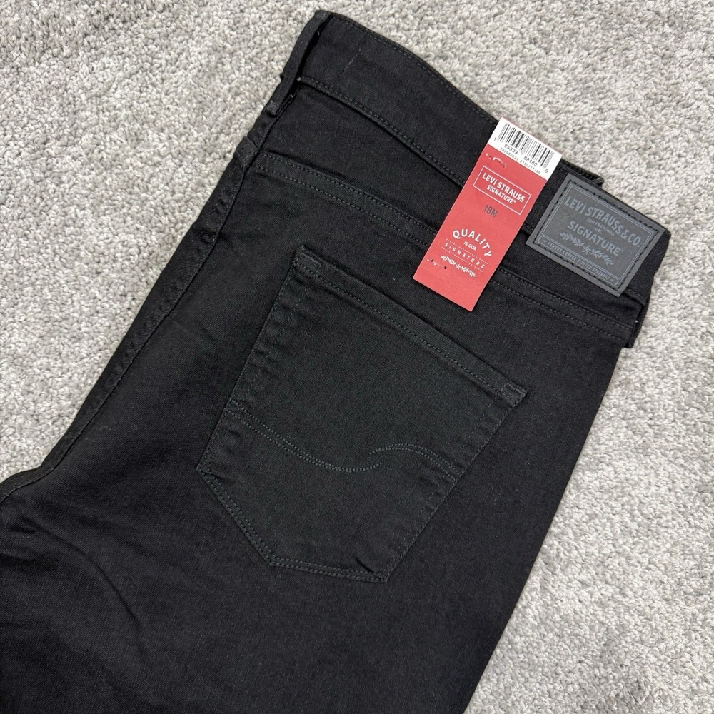 NWT Levi Strauss Signature Womens High Rise Skinny Jeans Stretch Size 18 M Black